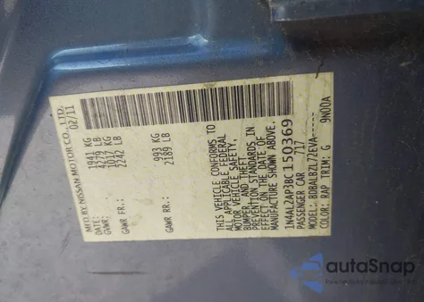 2011 Nissan Altima 2.5 S z USA, uszkodzony, nr VIN 1N4AL2AP3BC150369